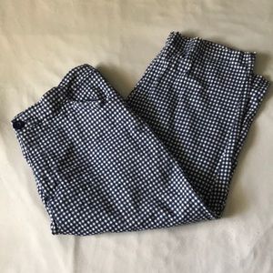 Blue/white gingham capris